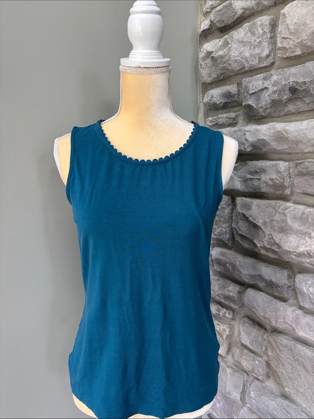 Talbots Sleeveless Teal Scoop Neck Women's Top, SP